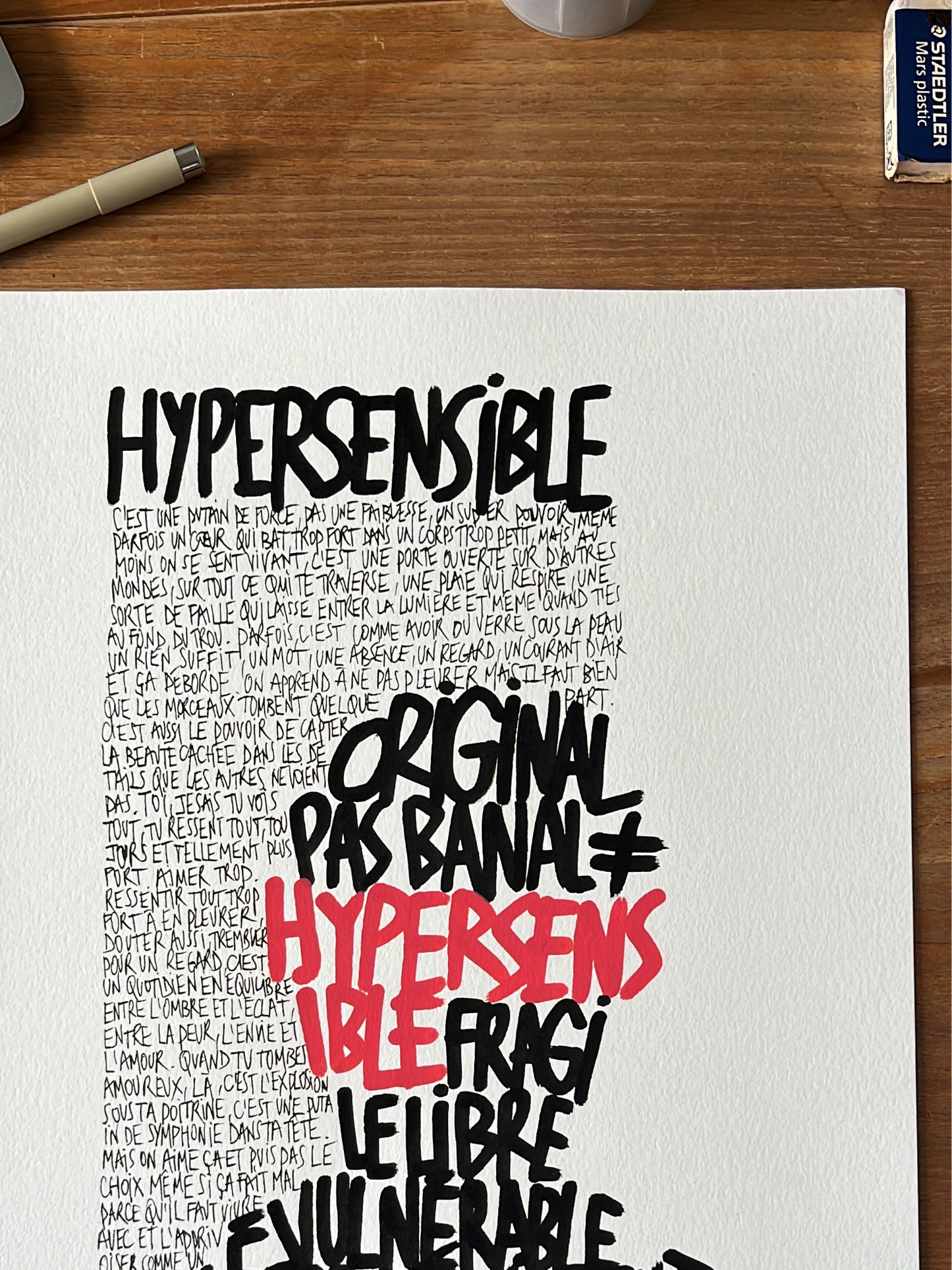 Affiche reproduction "Hypersensible" 50 exemplaires numérotés et signés 30x40