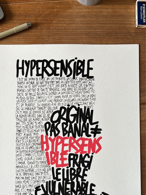 Affiche reproduction "Hypersensible" 50 exemplaires numérotés et signés 30x40