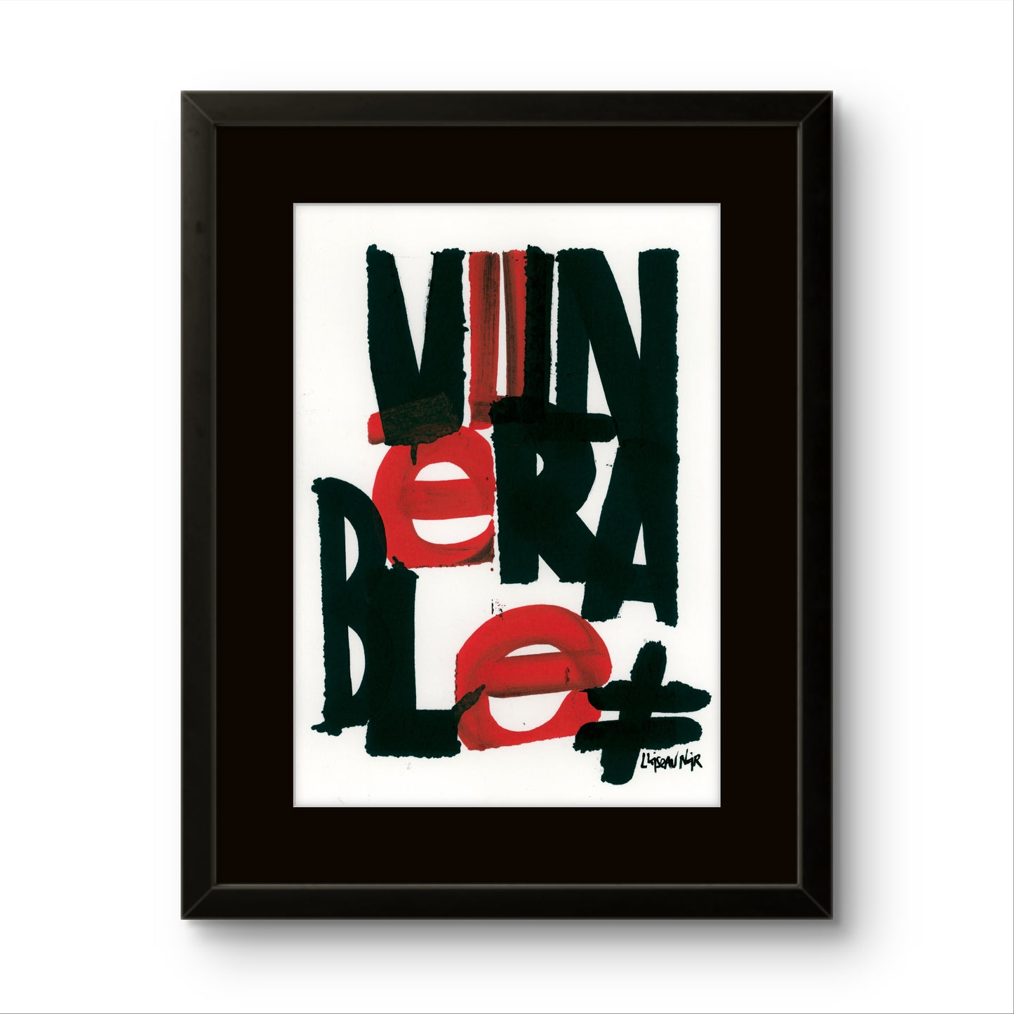 Affiche «Vulnerable» rouge et noire