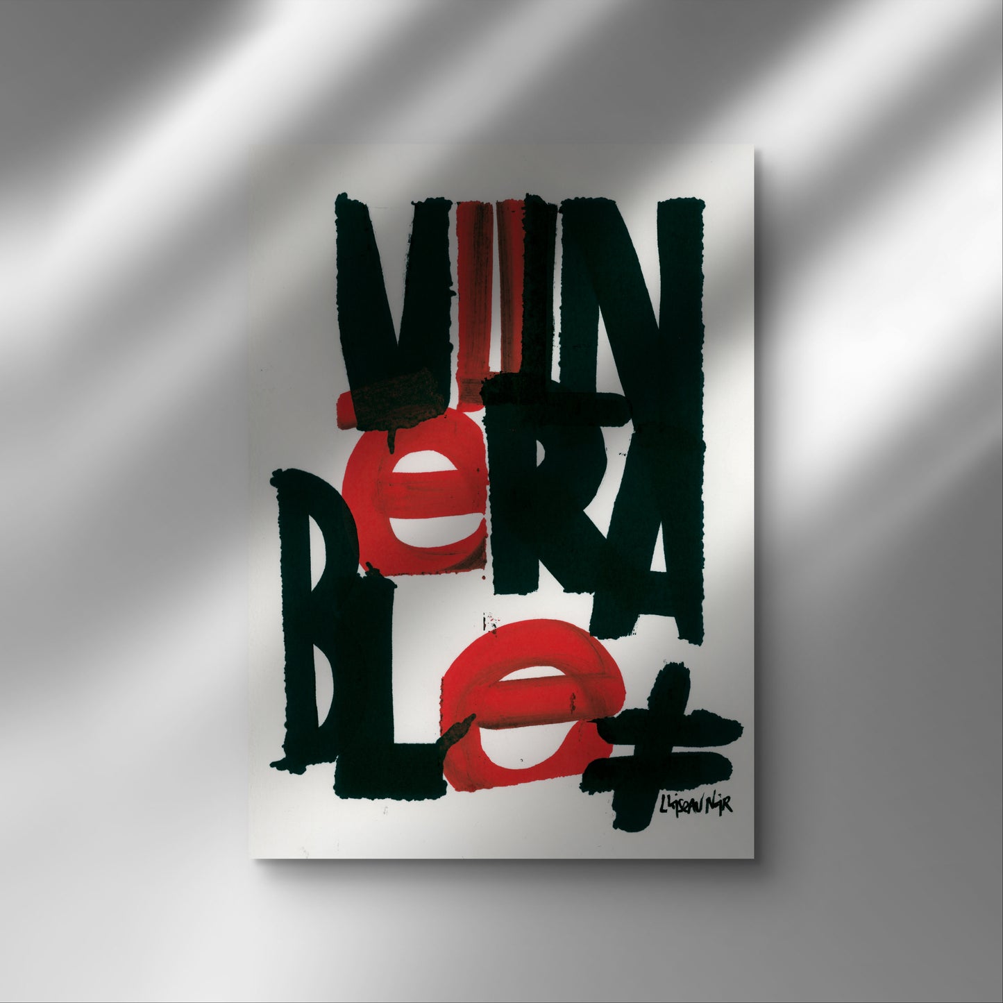 Affiche «Vulnerable» rouge et noire