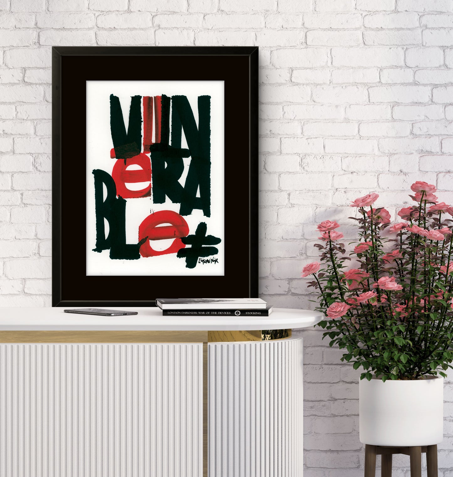 Affiche «Vulnerable» rouge et noire
