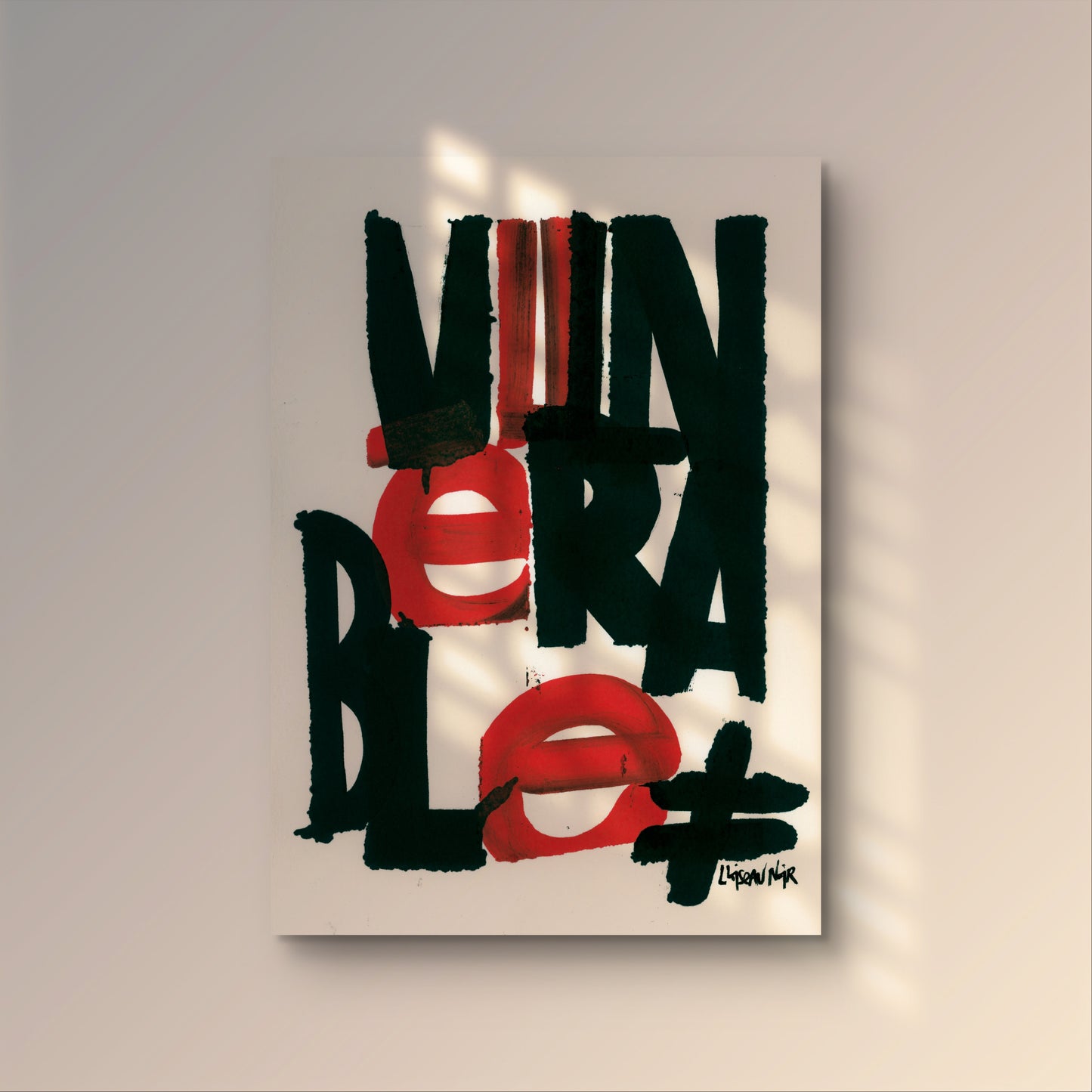 Affiche «Vulnerable» rouge et noire