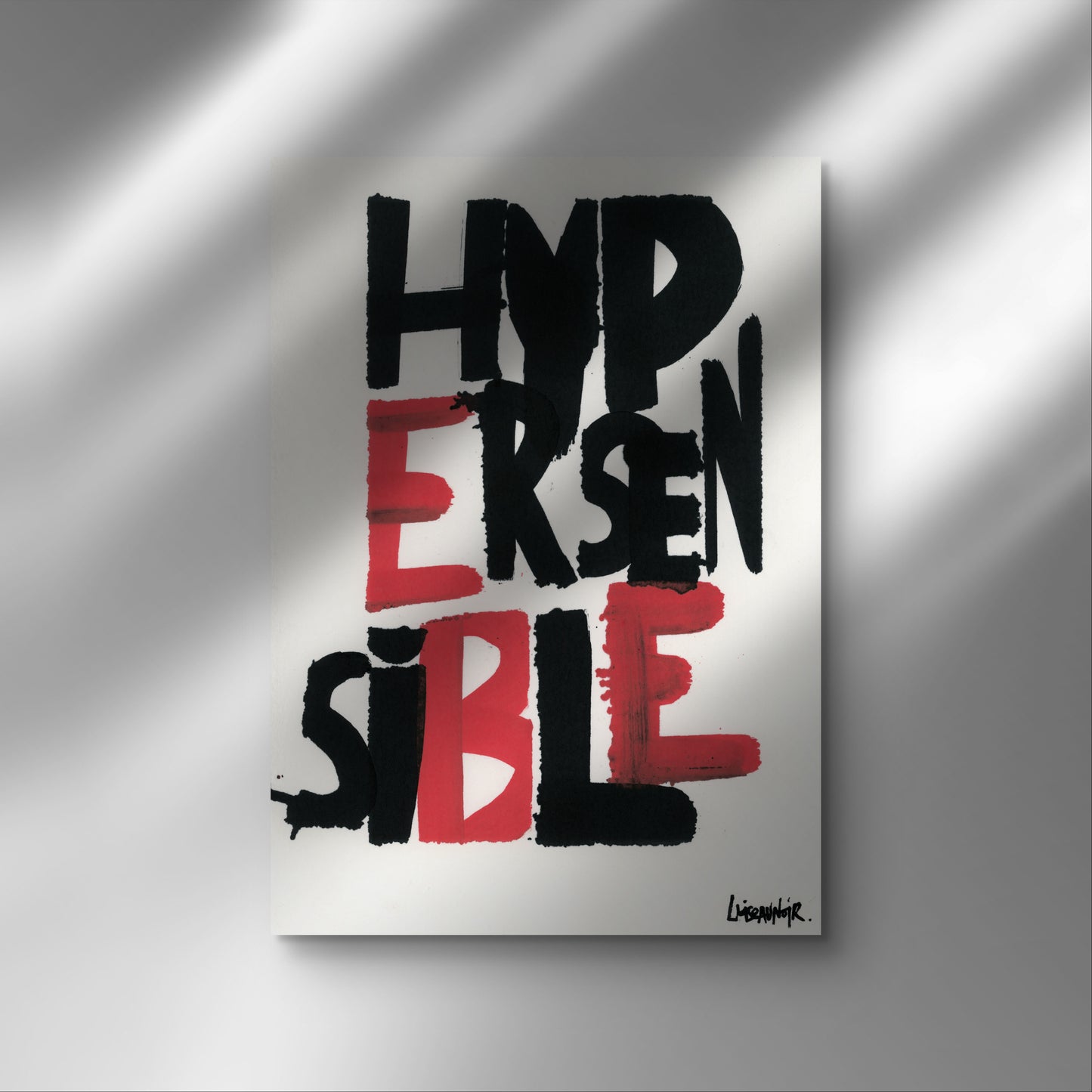 Affiche « Hypersensible » rouge et noire