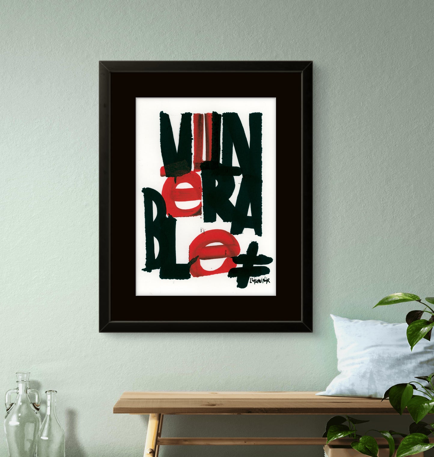 Affiche «Vulnerable» rouge et noire