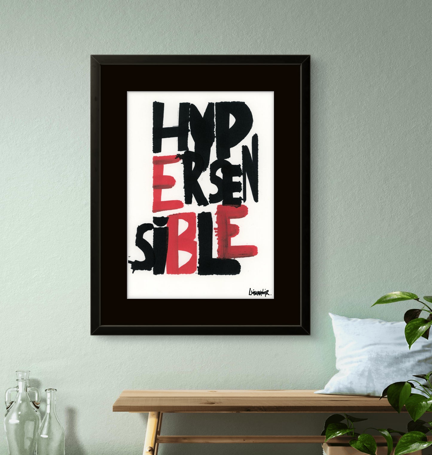 Affiche « Hypersensible » rouge et noire
