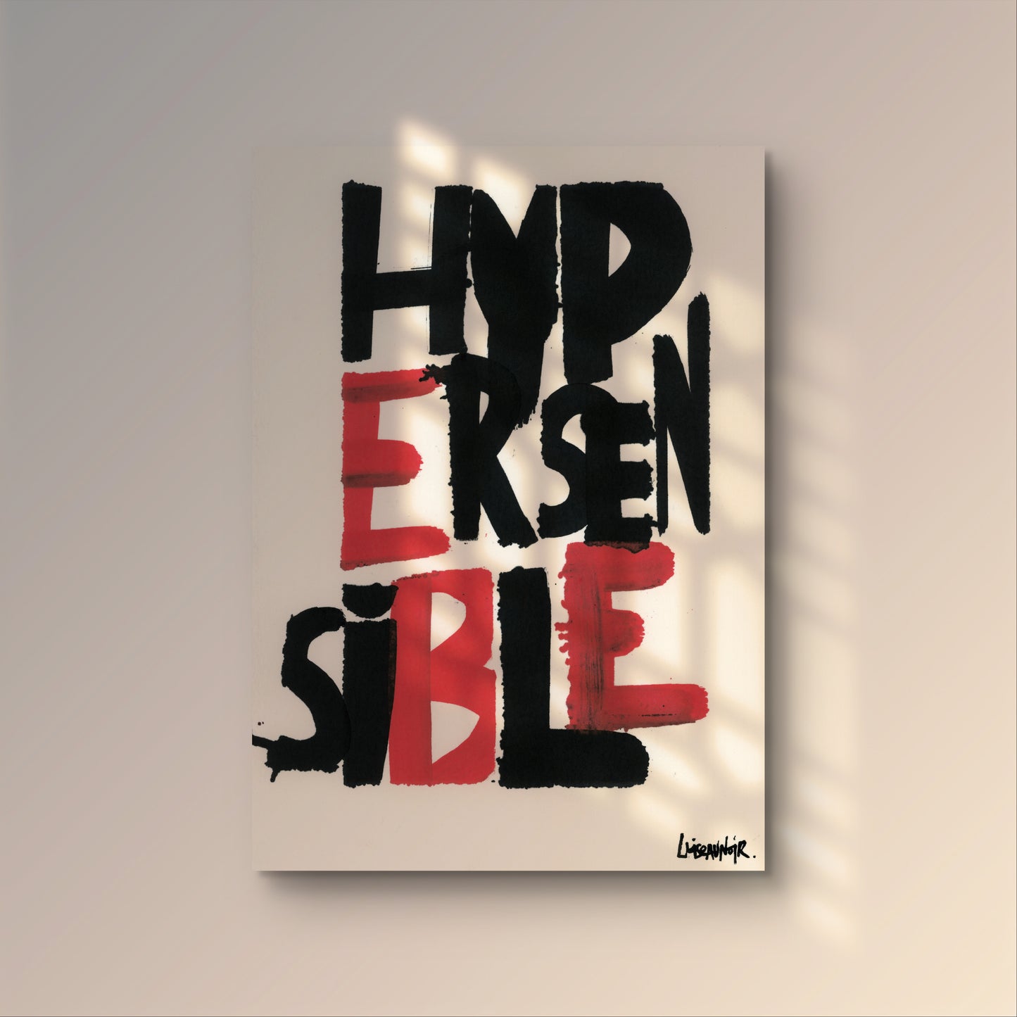 Affiche « Hypersensible » rouge et noire