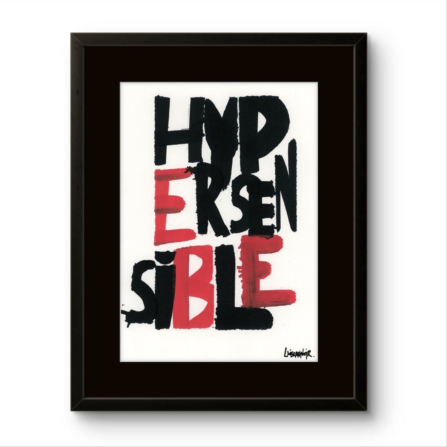 Affiche « Hypersensible » rouge et noire