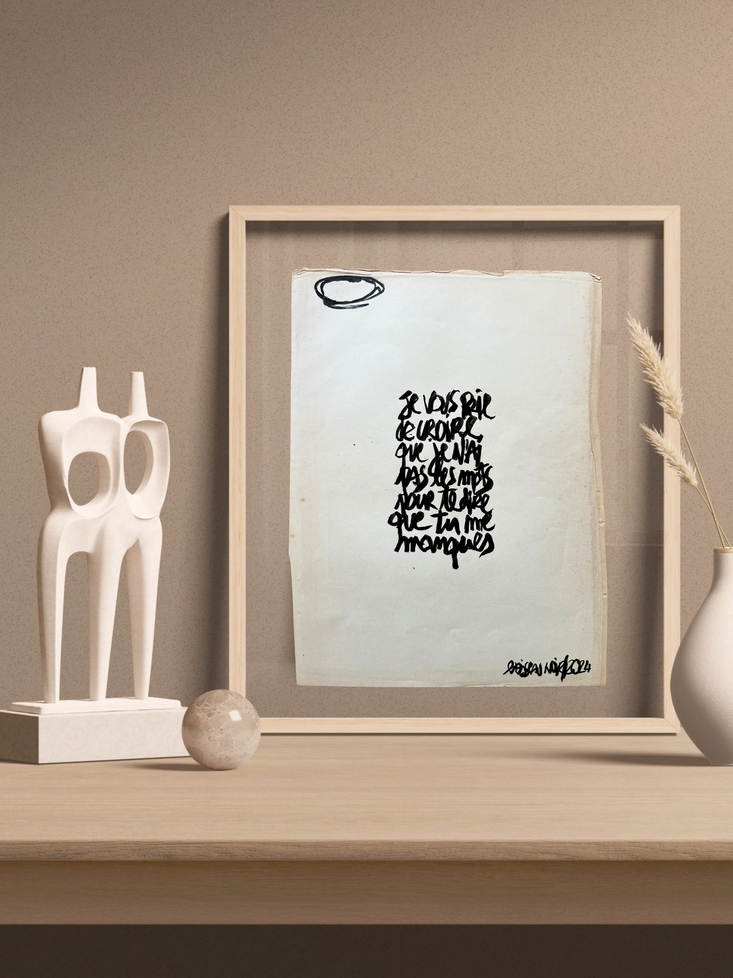 Affiche originale en prose / Cadre "Le manque"