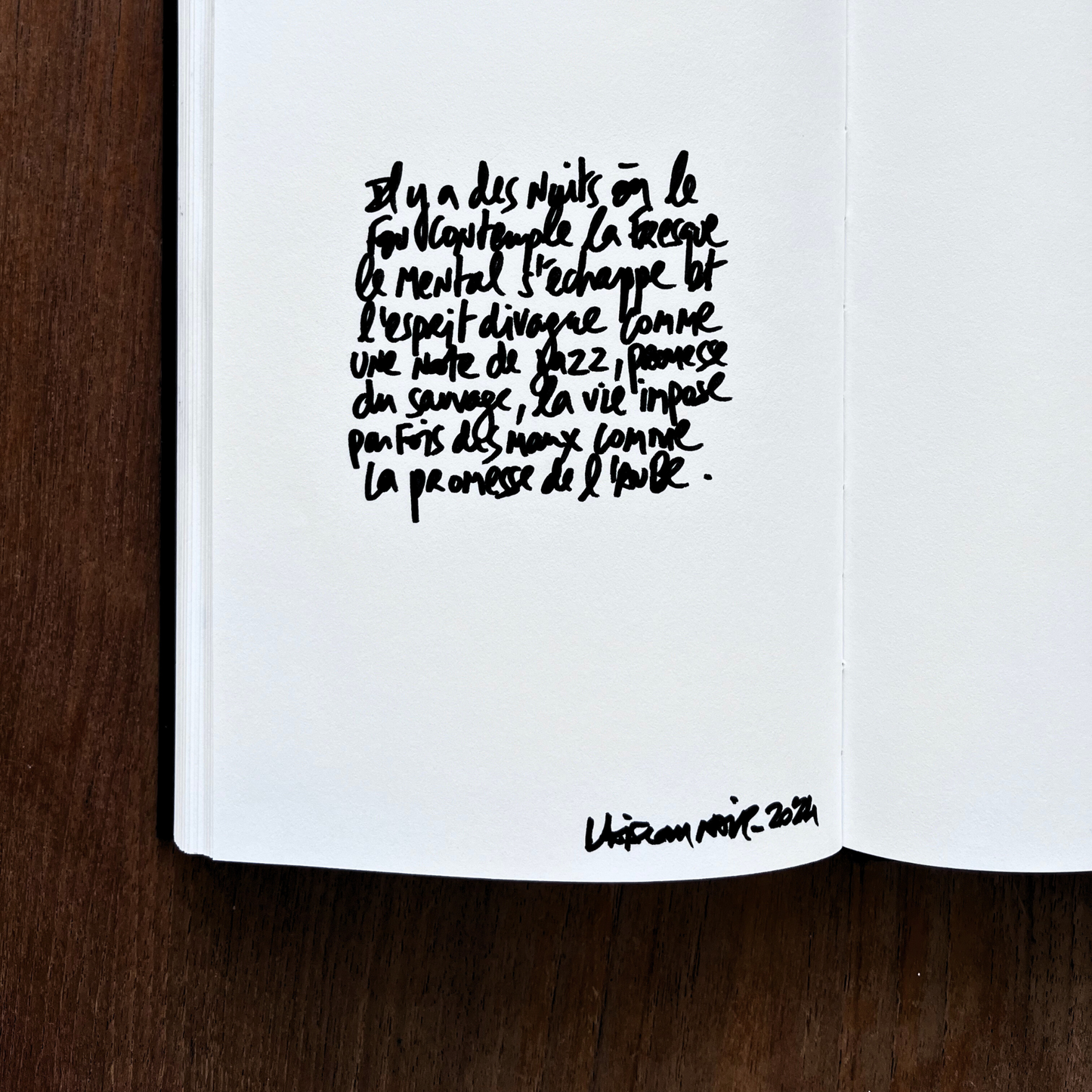 Carnet d'écriture et de croquis personnalisé avec textes originaux de l'artiste