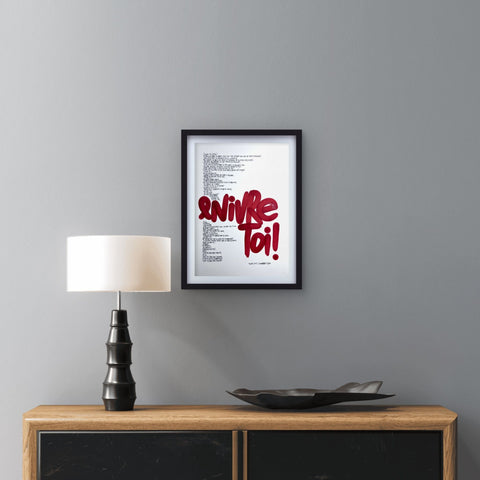 Affiche reproduction "Enivre-toi" rehaussée 100 exemplaires numérotés et signés 30x42