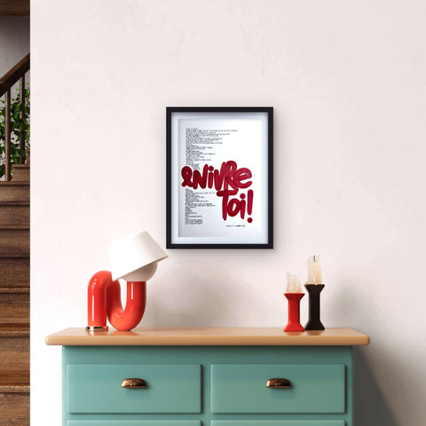 Affiche reproduction "Enivre-toi" rehaussée 100 exemplaires numérotés et signés 30x42
