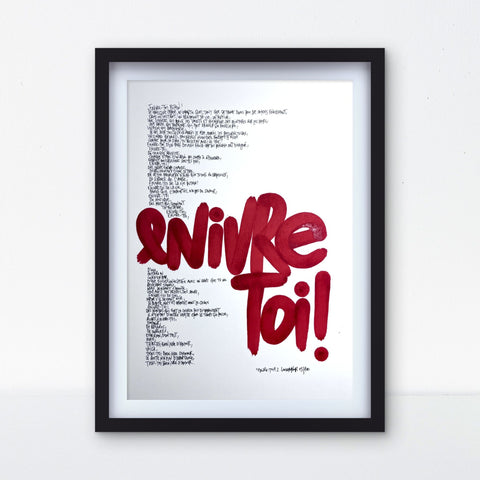 Affiche reproduction "Enivre-toi" rehaussée 100 exemplaires numérotés et signés 30x42