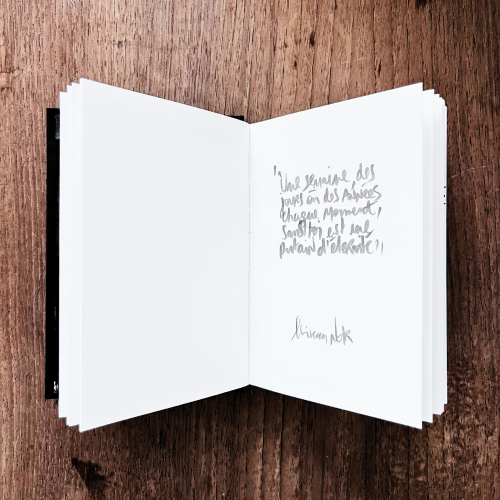 Carnet d'écriture et de croquis personnalisé avec textes originaux de l'artiste
