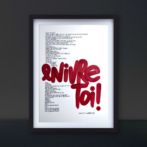 Affiche reproduction "Enivre-toi" rehaussée 100 exemplaires numérotés et signés 30x42
