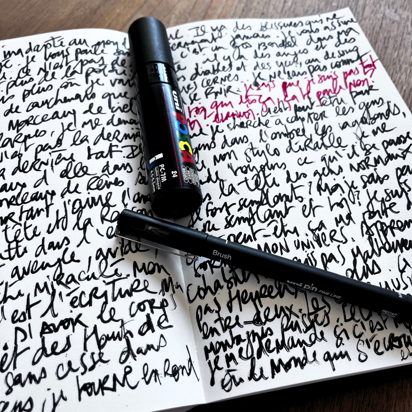 Carnet d'écriture et de croquis personnalisé avec textes originaux de l'artiste