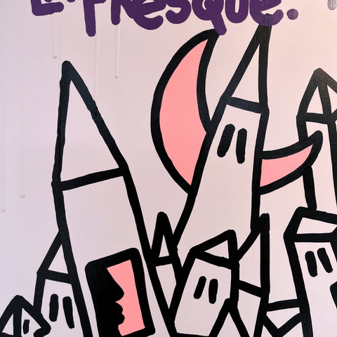 Jazz I Œuvre originale sur toile et caisse américaine de L’oiseau noir 100x70