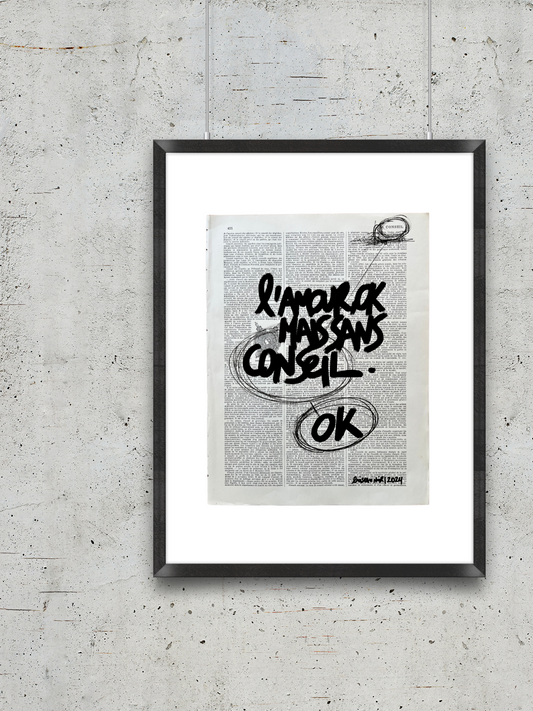 Affiche originale / Cadre "L'amour OK mais sans conseil"