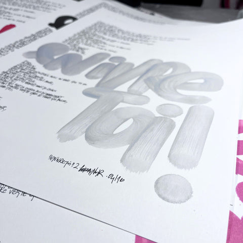 Affiche reproduction "Enivre-toi" rehaussée 100 exemplaires numérotés et signés 30x42