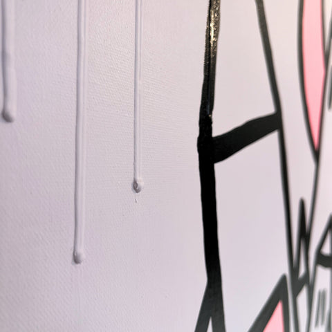 Jazz I Œuvre originale sur toile et caisse américaine de L’oiseau noir 100x70