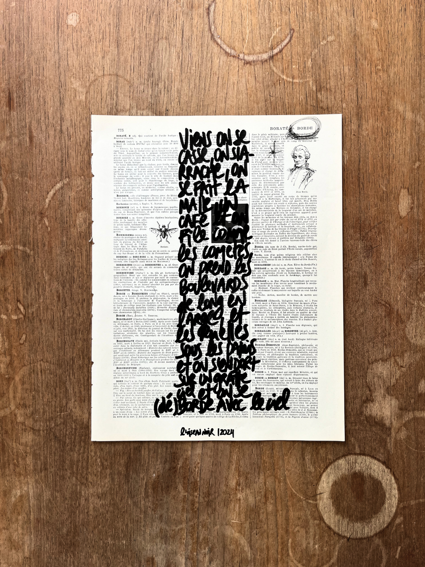 Affiche originale en prose / Cadre "Un café et on s'arrache"