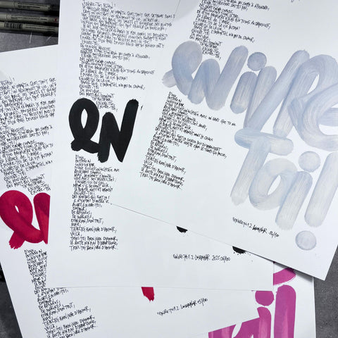 Affiche reproduction "Enivre-toi" rehaussée 100 exemplaires numérotés et signés 30x42