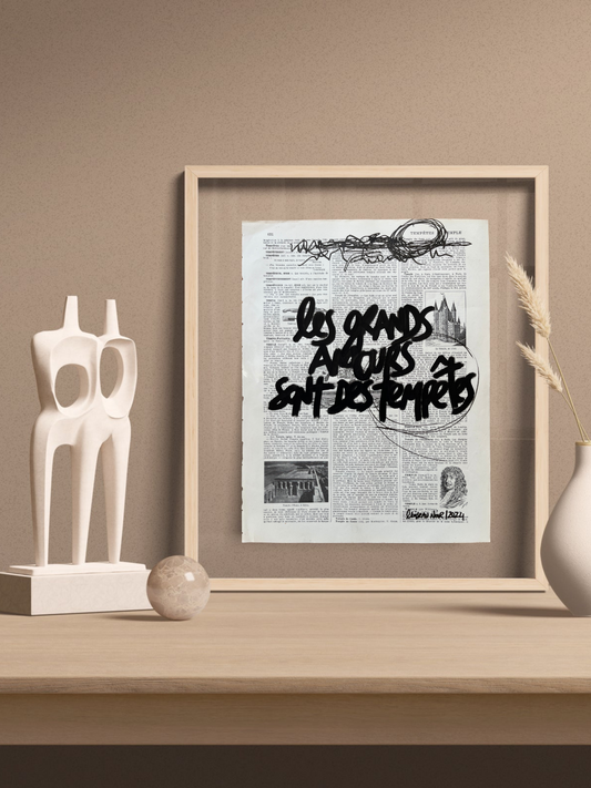 Affiche originale / Cadre "Les grands amours sont des tempêtes"