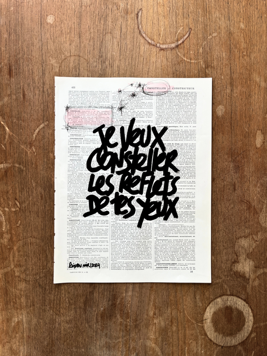 Affiche originale / Cadre "Je veux consteller les reflets de tes yeux"