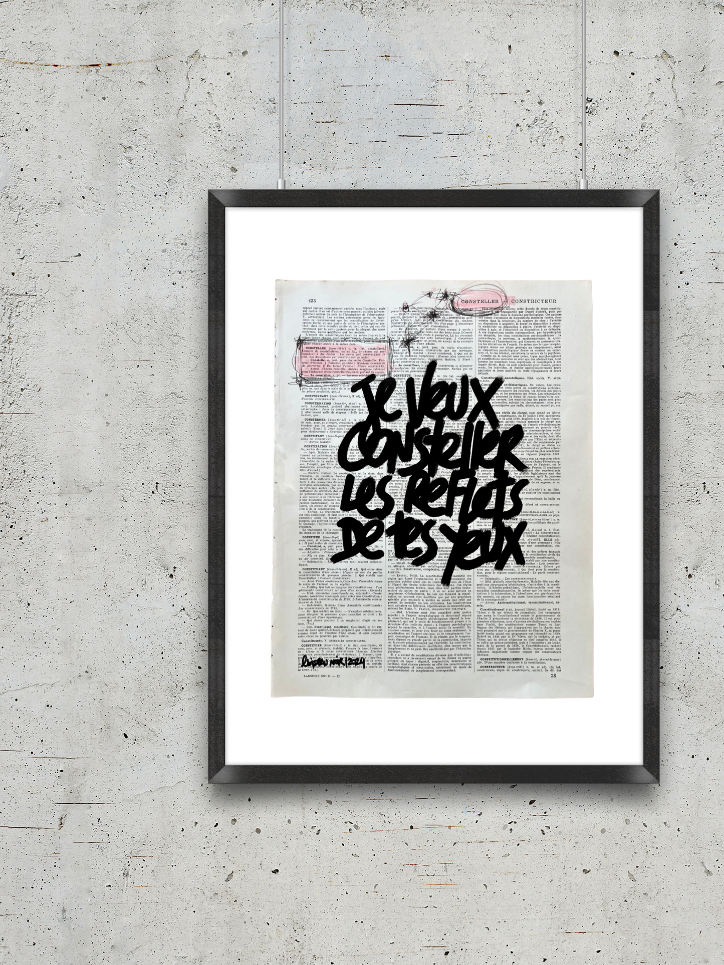 Affiche originale / Cadre "Je veux consteller les reflets de tes yeux"