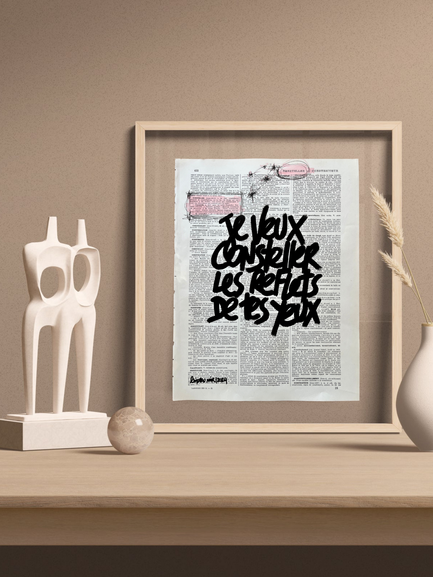 Affiche originale / Cadre "Je veux consteller les reflets de tes yeux"