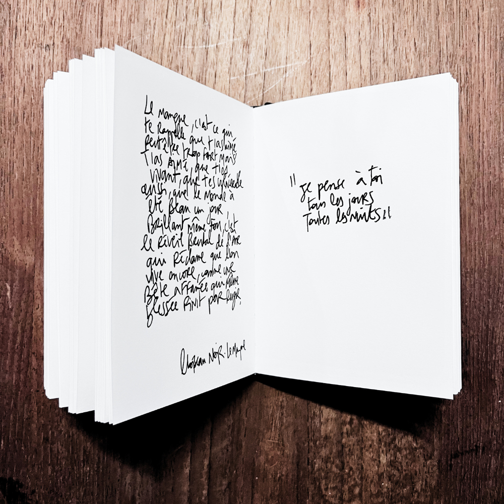 Carnet d'écriture et de croquis personnalisé avec textes originaux de l'artiste