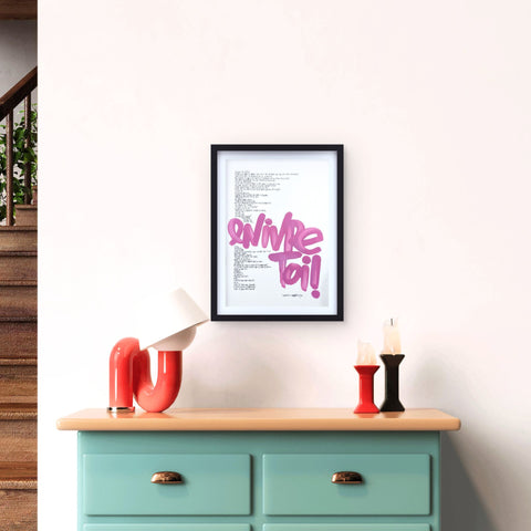 Affiche reproduction "Enivre-toi" rehaussée 100 exemplaires numérotés et signés 30x42