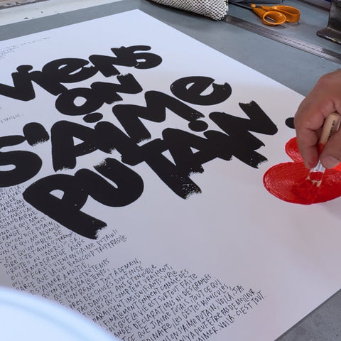 Affiche Sérigraphie "Un cri du cœur 2" 280 exemplaires réhaussées numérotées et signées 50x70