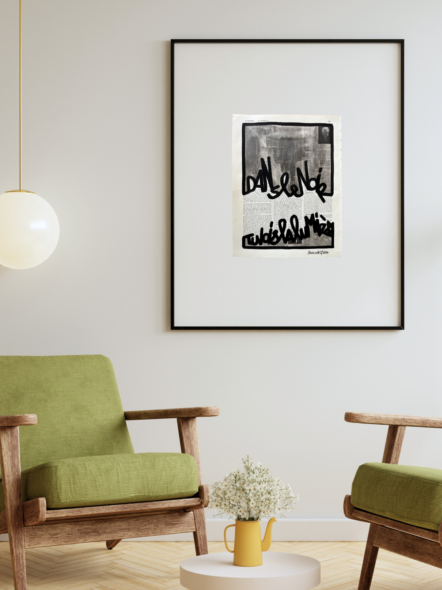 Original Poster / Frame "In the dark you see the light"