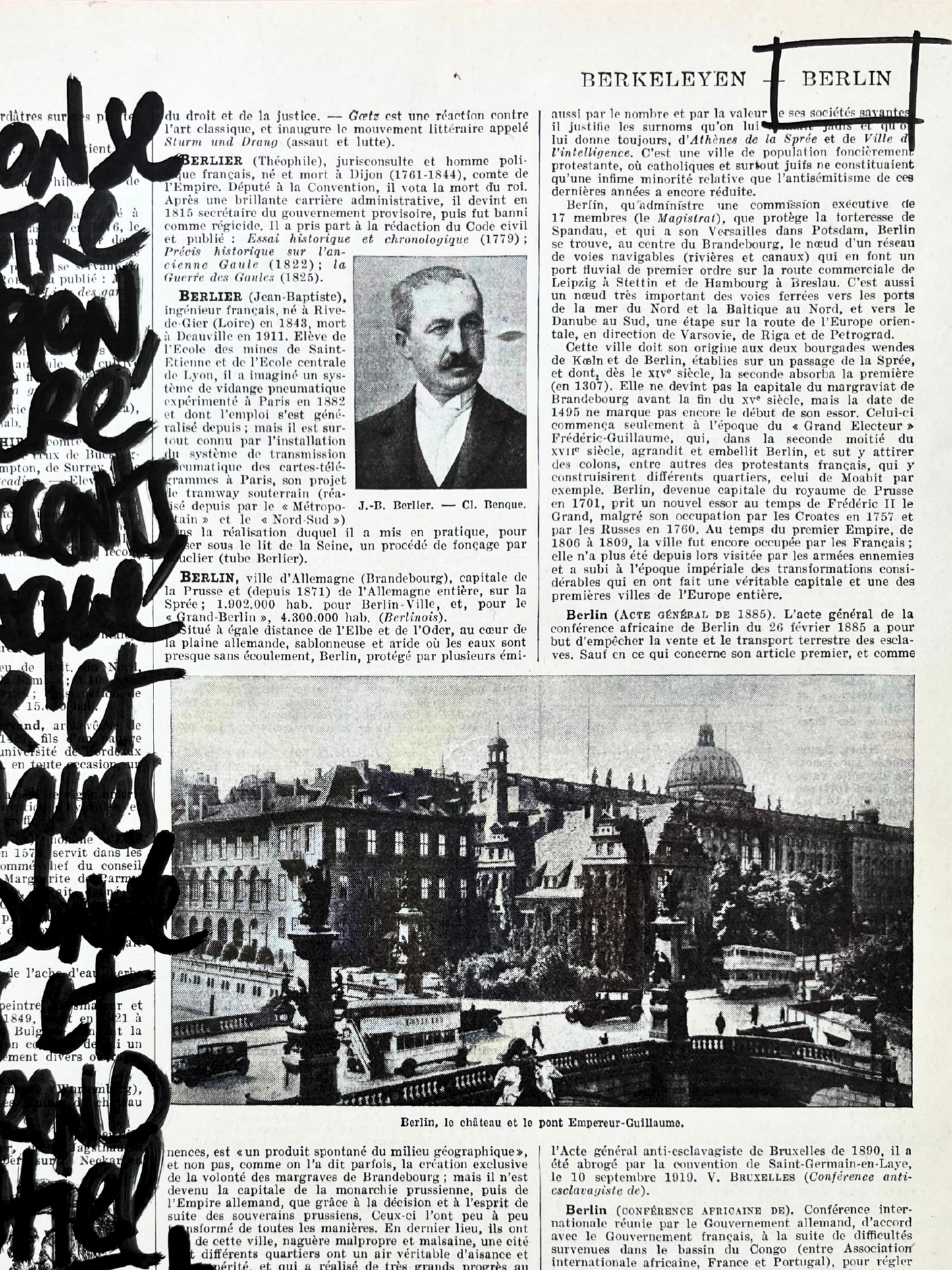 Affiche originale en prose / Cadre "Le mur de Berlin "