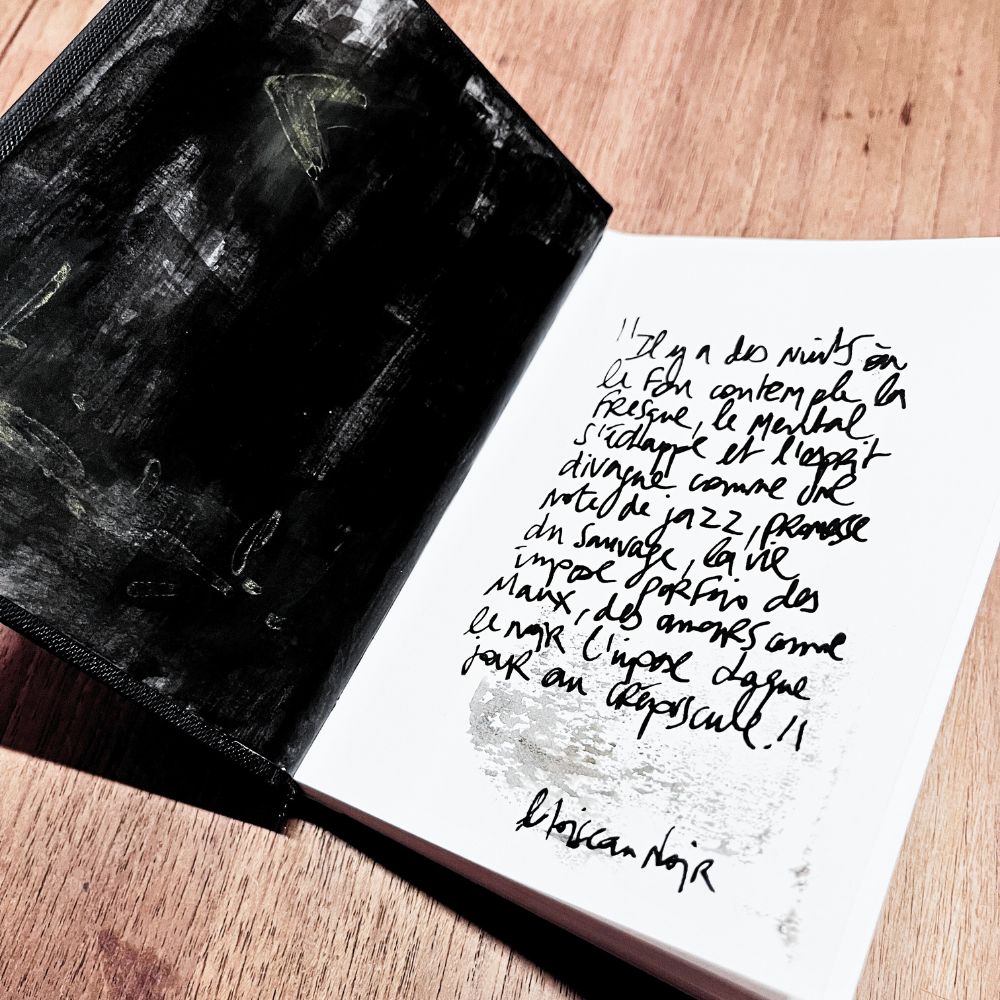 Carnet d'écriture et de croquis personnalisé avec textes originaux de l'artiste