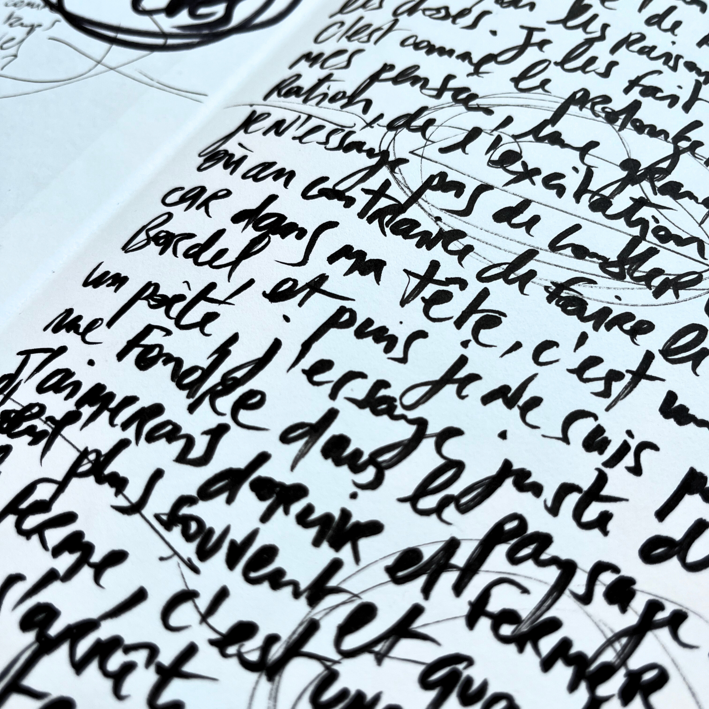 Carnet d'écriture et de croquis personnalisé avec textes originaux de l'artiste