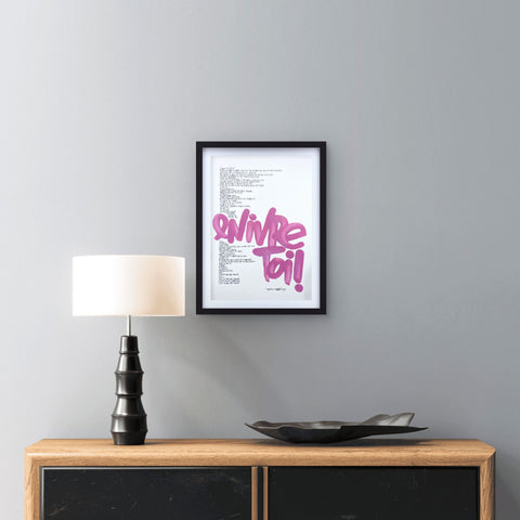 Affiche reproduction "Enivre-toi" rehaussée 100 exemplaires numérotés et signés 30x42