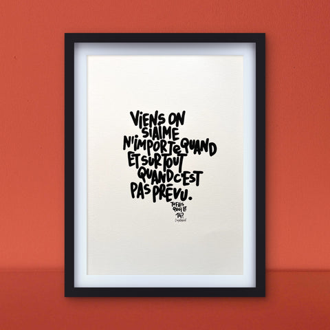 N'importe quand I Œuvre originale encadrée de L’oiseau noir 30x42