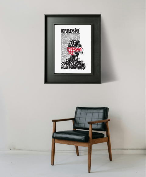 Affiche reproduction "Hypersensible" 50 exemplaires numérotés et signés 30x40