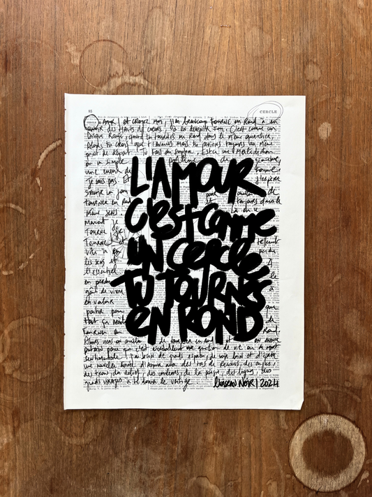 Affiche originale / Cadre "L'amour c'est comme un cercle tu tournes en rond"