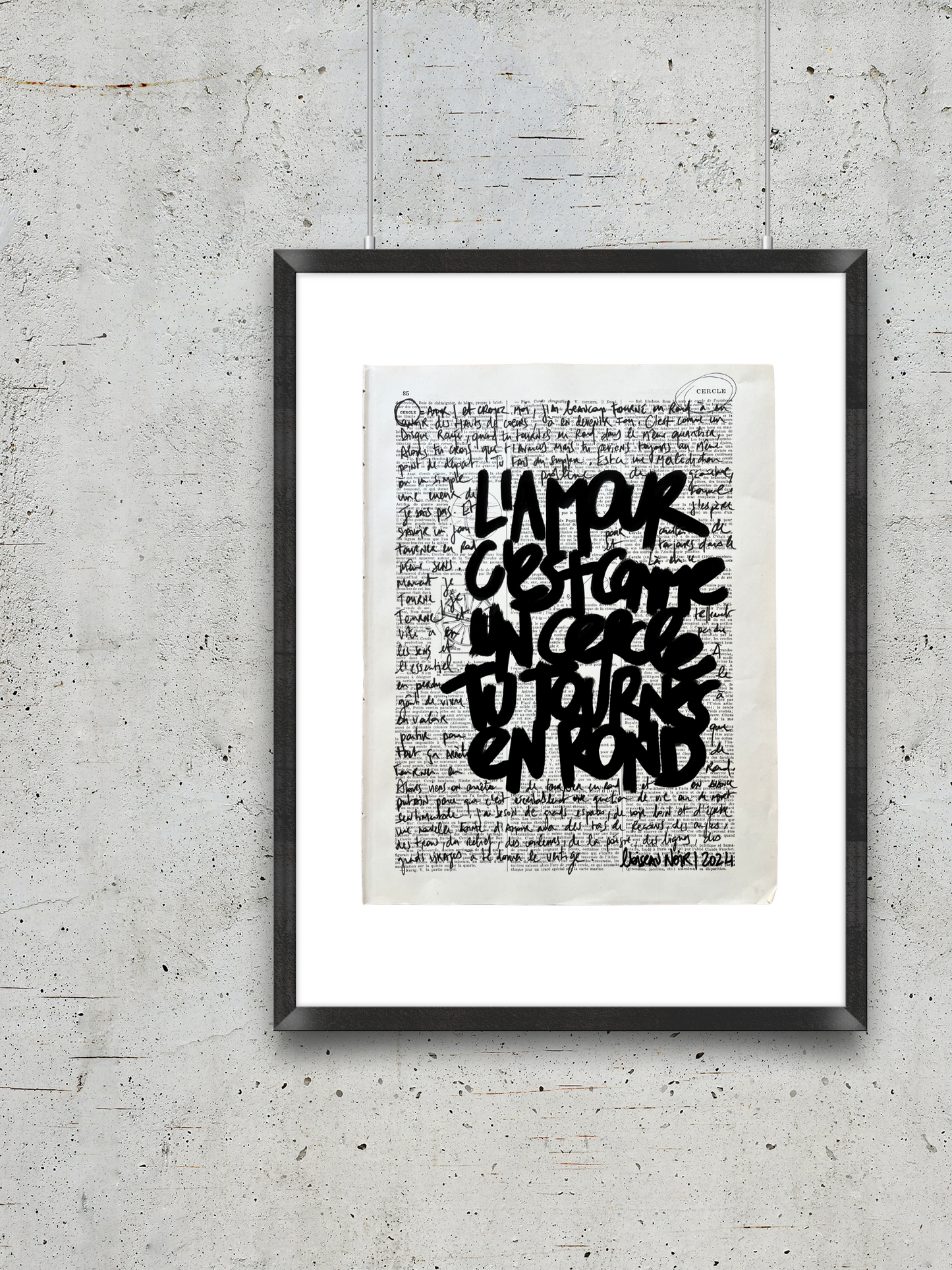 Original poster / Frame "Love is like a circle you go round in circles"