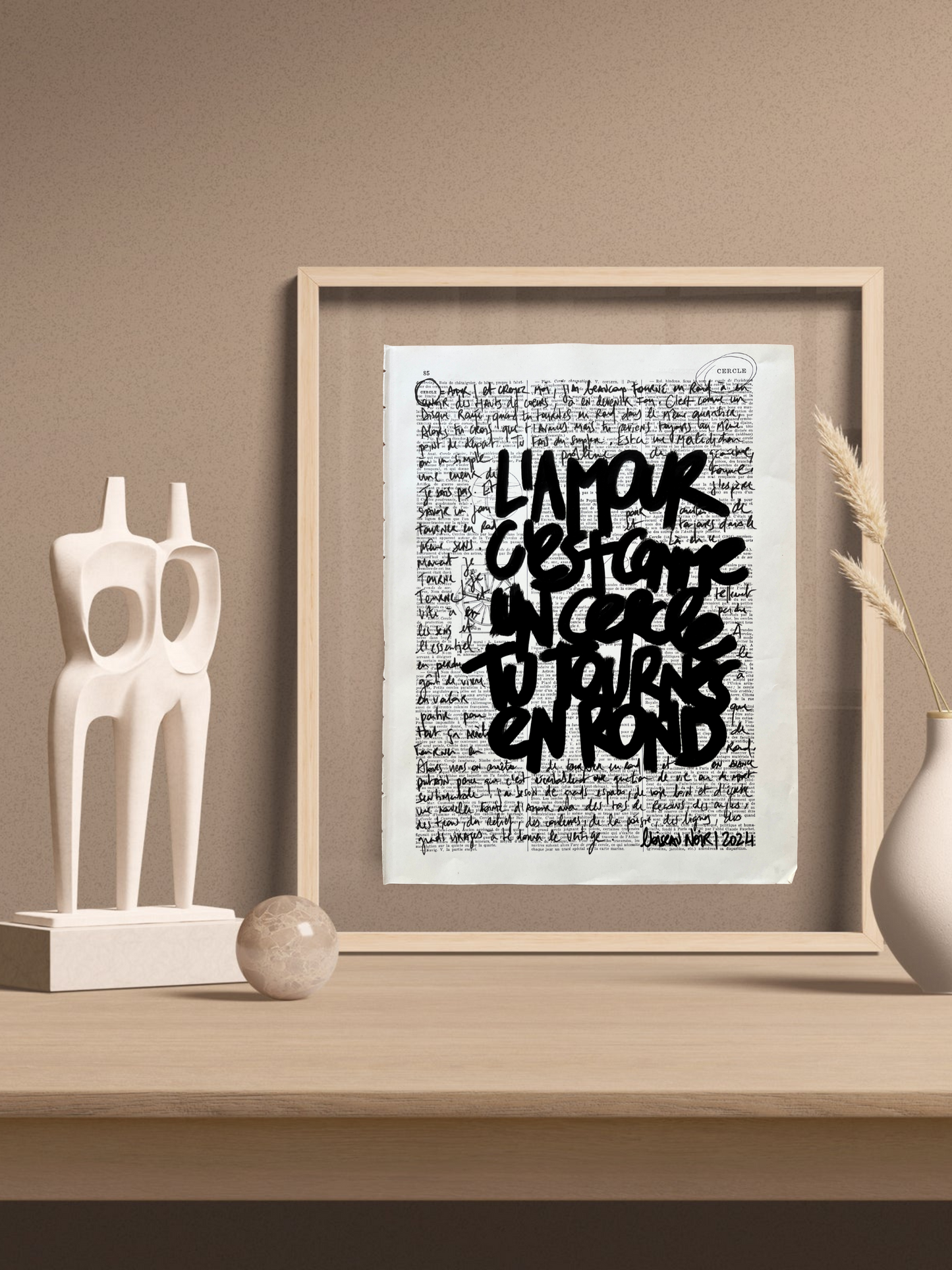 Original poster / Frame "Love is like a circle you go round in circles"