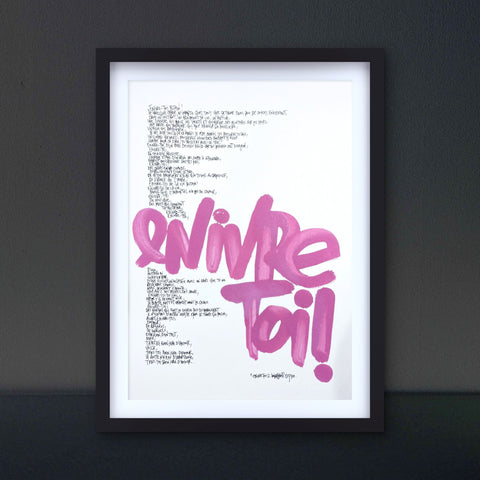 Affiche reproduction "Enivre-toi" rehaussée 100 exemplaires numérotés et signés 30x42