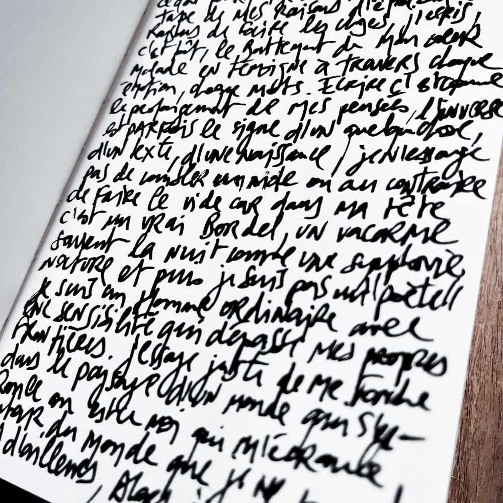 Carnet d'écriture et de croquis personnalisé avec textes originaux de l'artiste