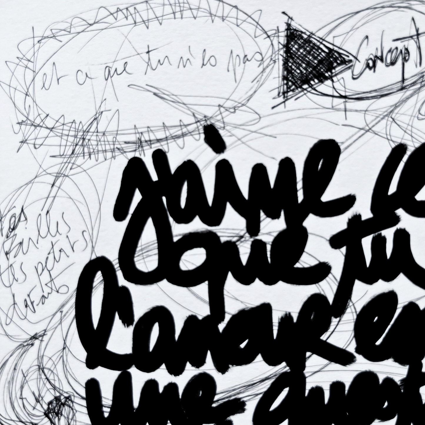 Handwritten text "Love is a question of the epidermis"