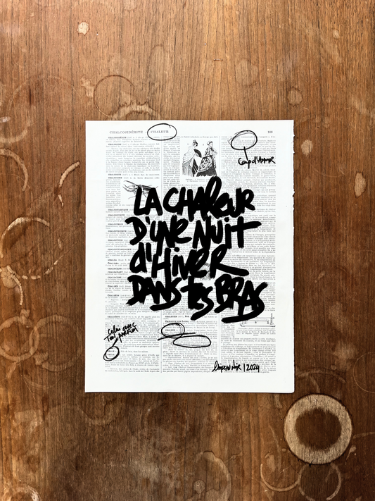 Affiche originale / Cadre "La chaleur d'une nuit d'hiver dans tes bras"