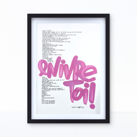 Affiche reproduction "Enivre-toi" rehaussée 100 exemplaires numérotés et signés 30x42