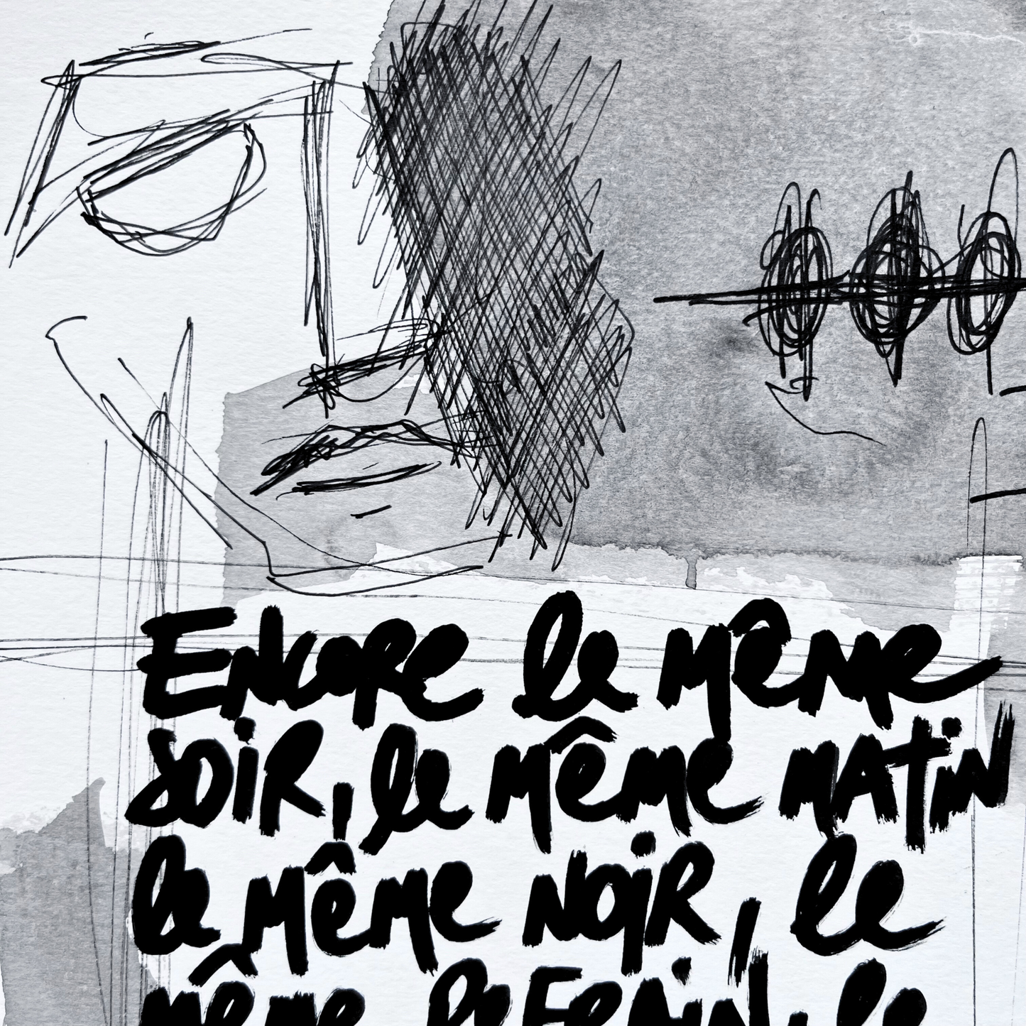 Texte manuscrit "Encore le même soir"