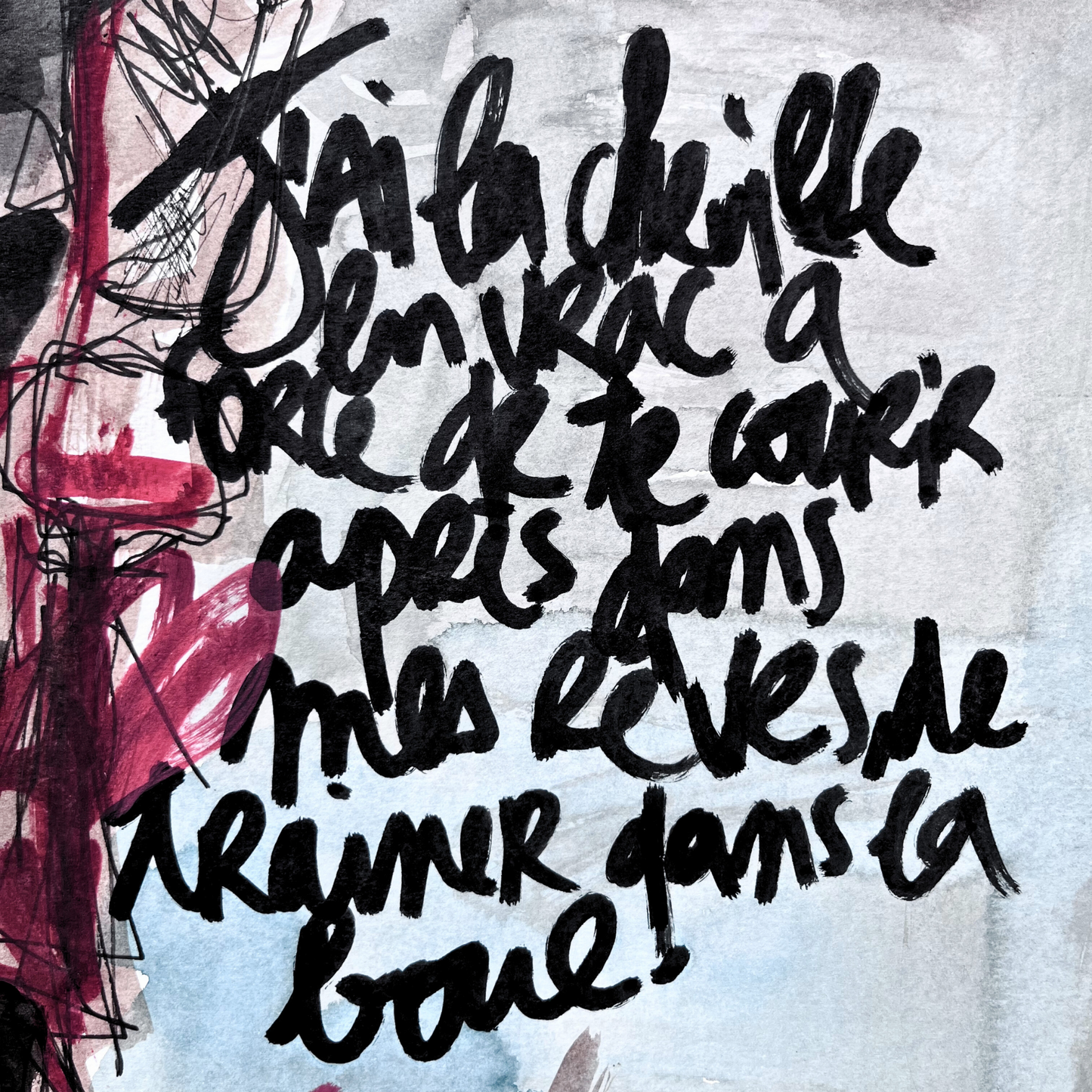 Handwritten text and illustration "My ankle is in a mess"