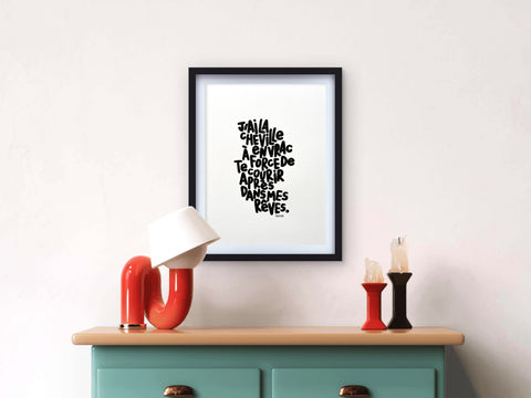 Cheville en vrac I Œuvre originale de L’oiseau noir 30x42